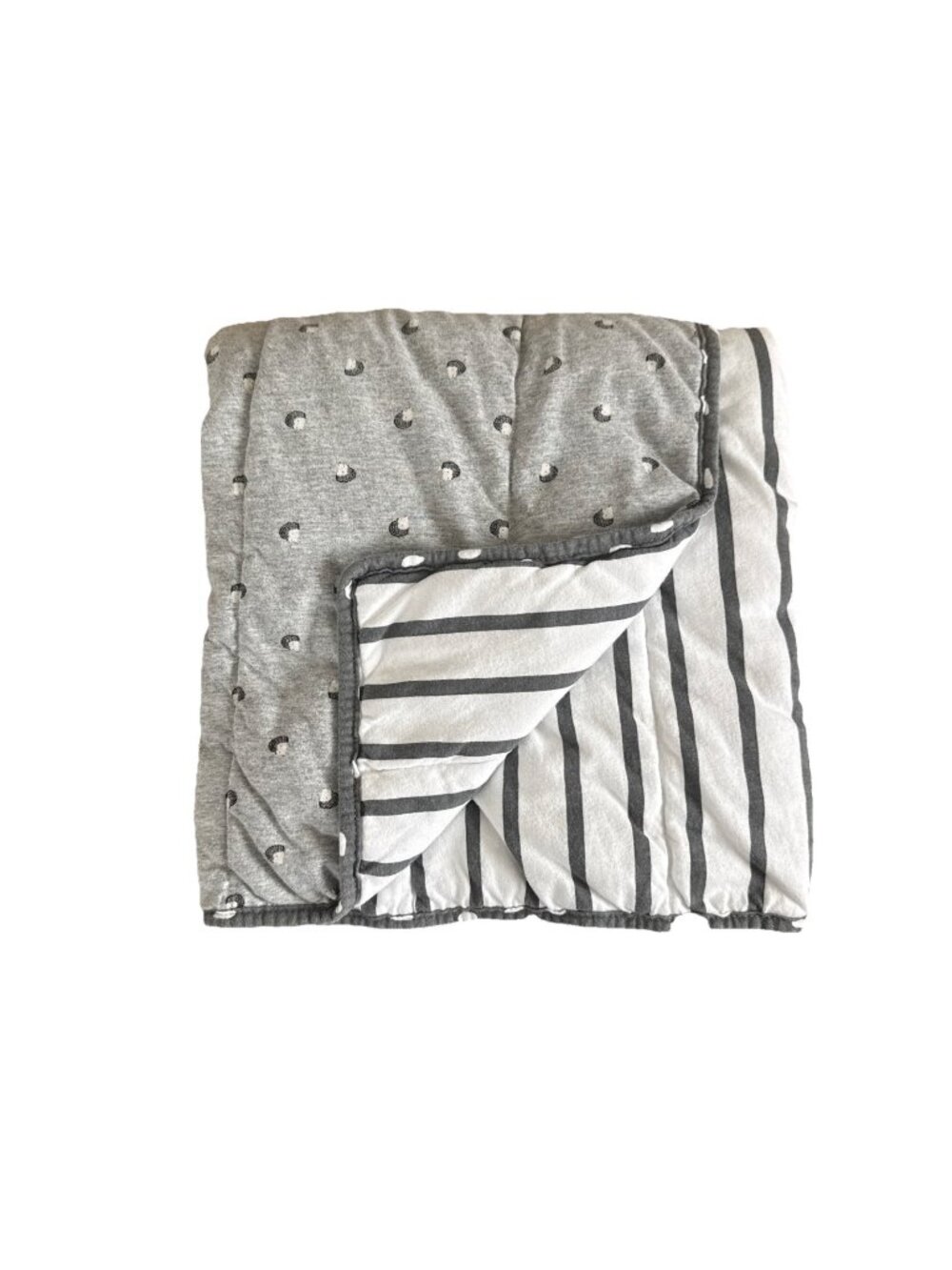 Cloud Island Porcupine Hedgehog Jersey Knit Baby Blanket Comforter Gray Stripe